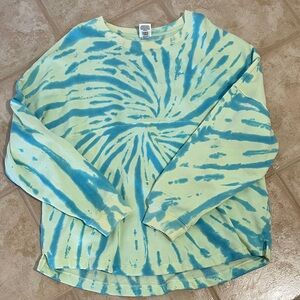 PINK Victoria's Secret Blue and Green Swirl Long Sleeve